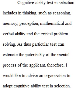 Cognitive Ability Test in Selection